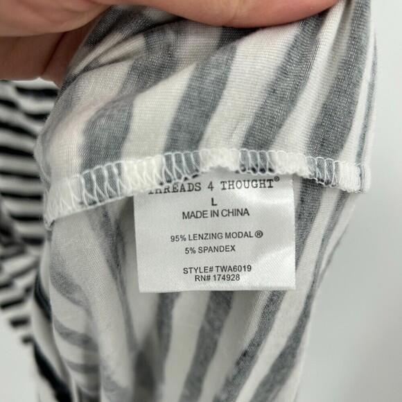 THREADS 4 THOUGHT Ink Stripe Soft Modal Cowl Neck Sleeveless Midi Dress Large - Picture 7 of 7